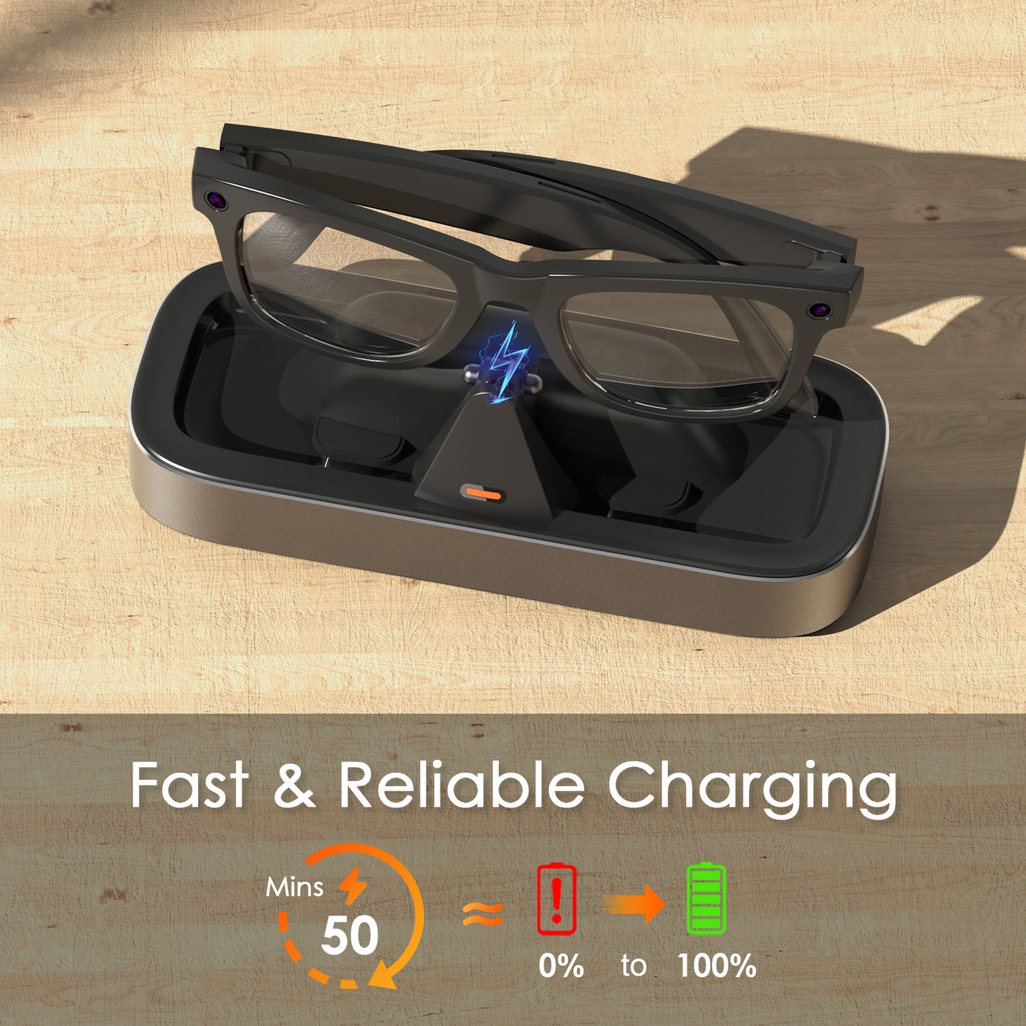 Charging Station with 5000mAh for Meta Ray-Ban&Oakley Glasses