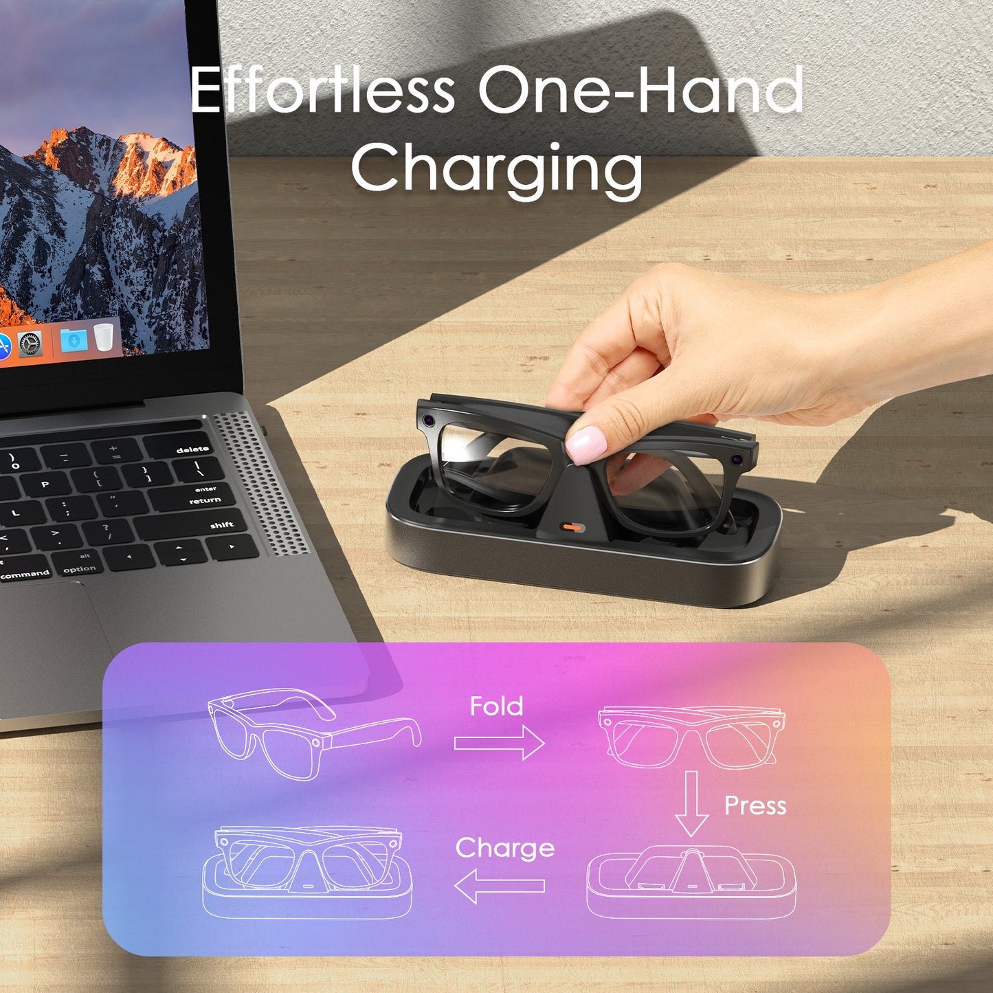 Charging Station with 5000mAh for Meta Ray-Ban&Oakley Glasses