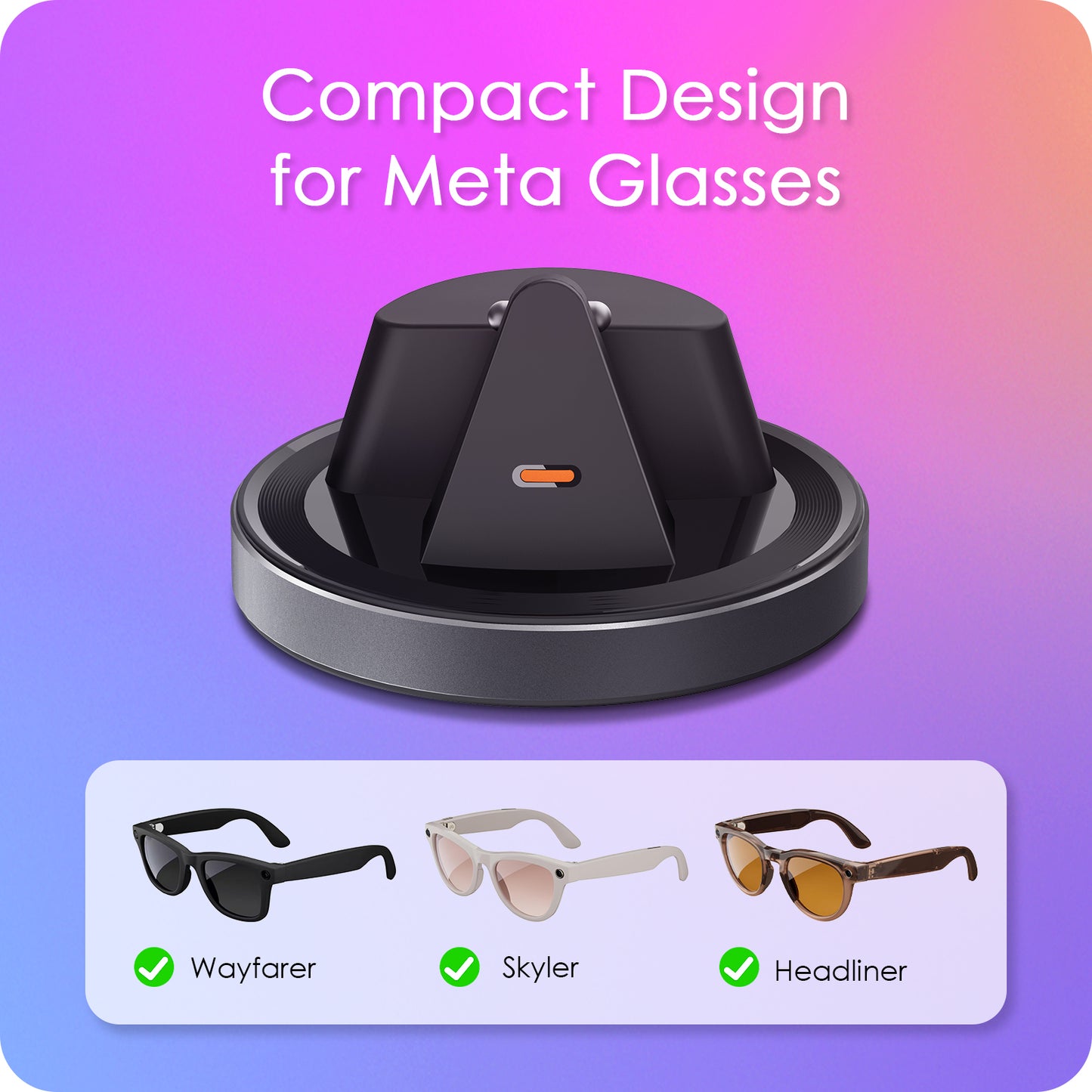 Charging Station for Meta Ray-Ban Glasses and Oakley Glasses