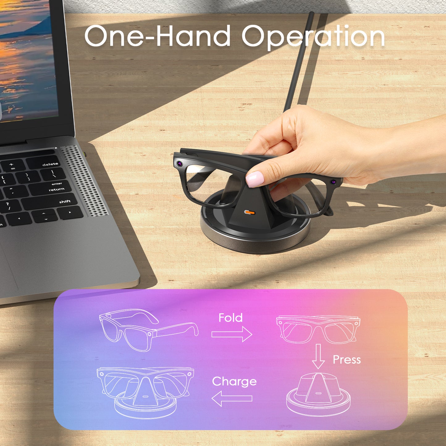 Charging Station for Meta Ray-Ban Glasses and Oakley Glasses
