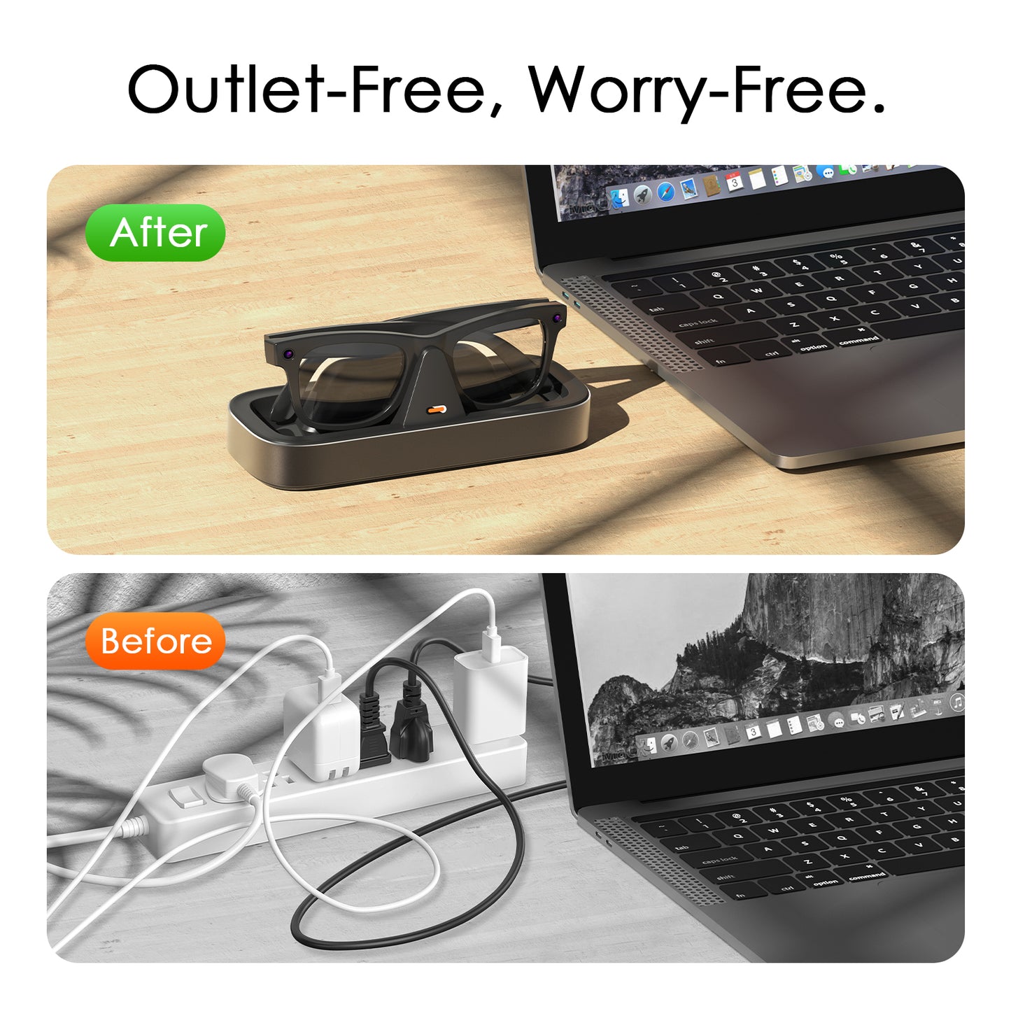 Charging Station with 5000mAh for Meta Ray-Ban&Oakley Glasses